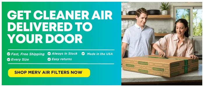 Banner showing Filterbuy air filters with fast shipping and easy returns.